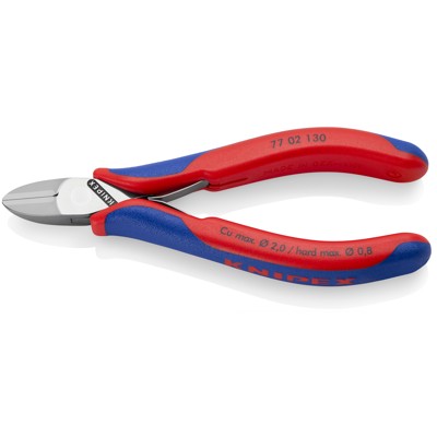 KNIPEX® - Elektronik-Seitenschneider, mit durchgestecktem Gelenk mit Mehrkomponenten-Hüllen 130 mm 7702130