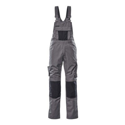 MASCOT® - Augsburg Latzhose mit Knietaschen UNIQUE, Anthrazit/Schwarz, Größe 82C44