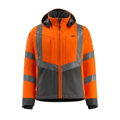MASCOT® - Blackpool Soft Shell Jacke SAFE SUPREME, hi-vis Orange/Dunkelanthrazit, Größe XL