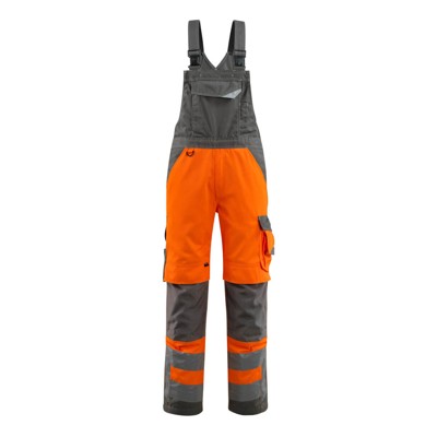 MASCOT® - Newcastle Latzhose mit Knietaschen - SAFE SUPREME - hi-vis Orange/Dunkelanthrazit, Gr. 82C62