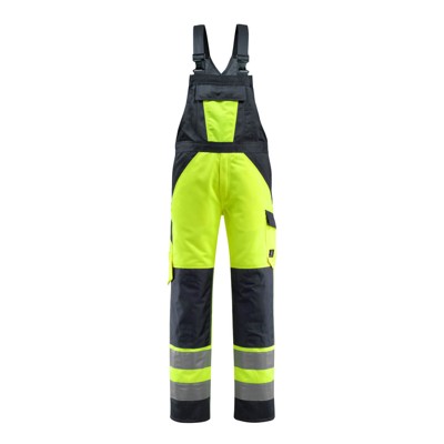 MASCOT® - Gosford Latzhose mit Knietaschen - SAFE LIGHT - hi-vis Gelb/Schwarzblau, Gr. 90C60