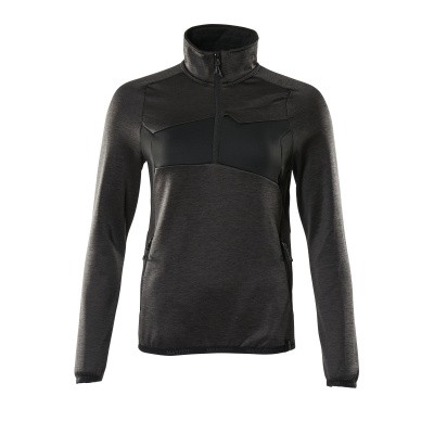 MASCOT® - Fleecepullover ACCELERATE mit kurzem Reißverschluss Dunkelanthrazit/Schwarz 18053-316-1809, Größe 4XL
