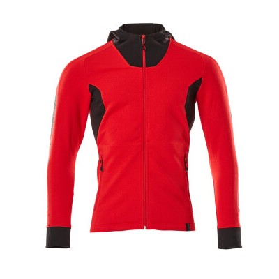 MASCOT® - Kapuzensweatshirt ACCELERATE mit Reißverschluss Verkehrsrot/Schwarz 18584-962-20209, Größe 4XL ONE