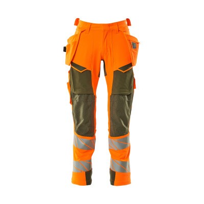 MASCOT® - Hose mit Hängetaschen ACCELERATE SAFE, hi-vis Orange/Moosgrün, Größe 90C58