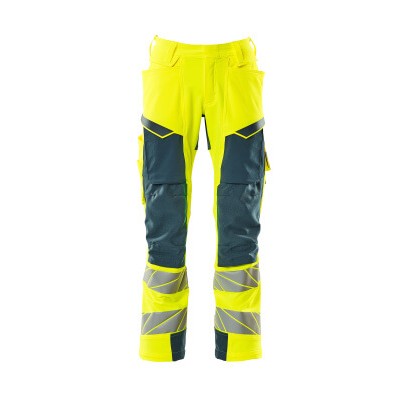 MASCOT® - Hose mit Knietaschen ACCELERATE SAFE, hi-vis Gelb/Dunkelpetroleum, Größe 82C46