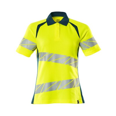 MASCOT® - Polo-Shirt ACCELERATE SAFE, hi-vis Gelb/Dunkelpetroleum, Größe XL-ONE