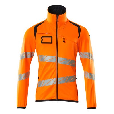 MASCOT® - Fleecepullover mit Reißverschluss - ACCELERATE SAFE - hi-vis Orange/Schwarzblau, Gr. 4XL