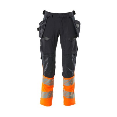 MASCOT® - Hose mit Hängetaschen ACCELERATE SAFE, Schwarzblau/hi-vis Orange, Größe 90C58