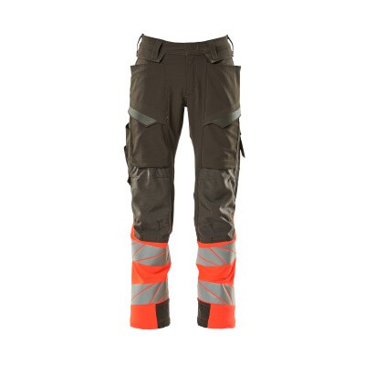 MASCOT® - Hose mit Knietaschen ACCELERATE SAFE, Dunkelanthrazit/hi-vis Rot, Größe 82C50