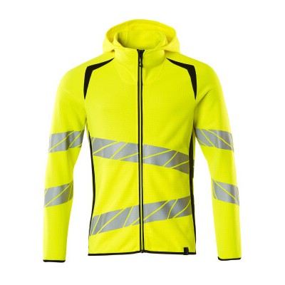 MASCOT® - Kapuzensweatshirt mit Reißverschluss - ACCELERATE SAFE - hi-vis Gelb/Schwarz, Gr. L