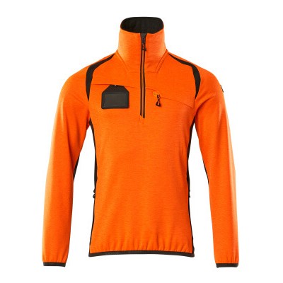MASCOT® - Fleecepullover mit kurzem Reißverschluss - ACCELERATE SAFE - hi-vis Orange/Dunkelanthrazit, Gr. 2XL
