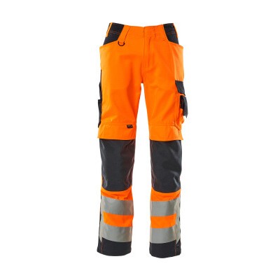 MASCOT® - Hose mit Knietaschen SAFE SUPREME, hi-vis Orange/Schwarzblau, Größe 82C56
