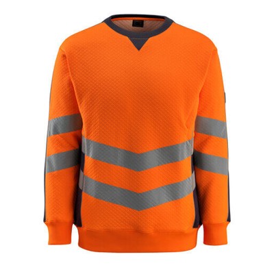 MASCOT® - Wigton Sweatshirt SAFE SUPREME, hi-vis Orange/Schwarzblau, Größe XL