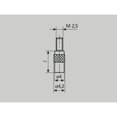 Mahr - 903 H Planeinsatz M2,5 Länge 50 mm Messfläche aus HM