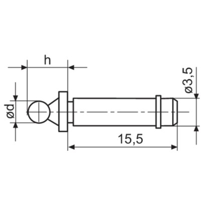 Mahr - Kugelmesseinsatz mit HM-Kugel Ø 1,372 mm / Ø 3,5x15,5mm