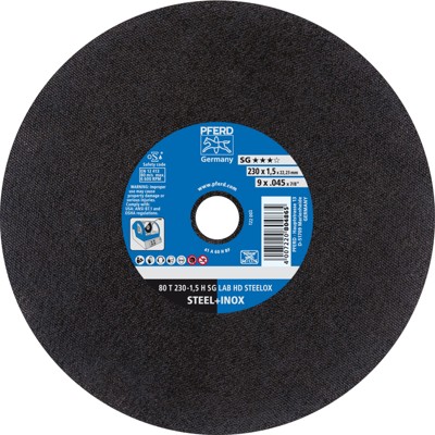 PFERD - Labortrennscheibe T 230x1,5x22,23 mm Leistungslinie SG LAB HD STEELOX für Stahl/Edelstahl