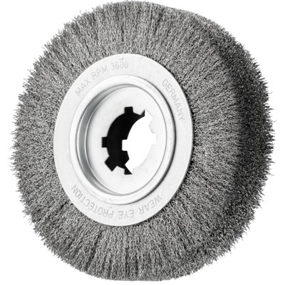 PFERD - Entgratbürste ungezopft RBU Ø 250x60x50,8 mm Bohrung Edelstahl-Draht-Ø 0,35 mm stationär
