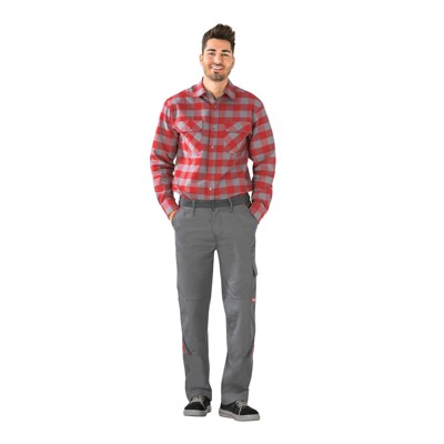 Planam - Bundhose 2321 zink/schiefer/rot, Größe 70