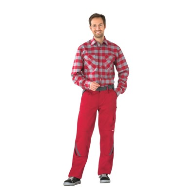 Planam - Bundhose 2326 rot/schiefer/schwarz, Größe 118