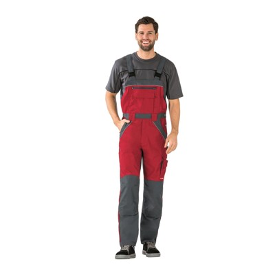 Planam - Latzhose 2527 rot/schiefer, Größe 27