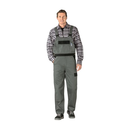 Planam - Latzhose 1224 grau/schwarz, Größe 66