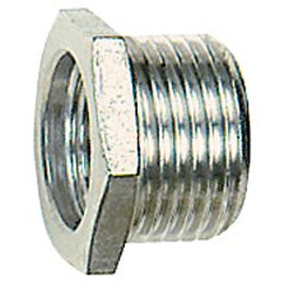 RIEGLER® - Reduziernippel, kurz, G 1/2" A, G 1/8" I, SW 24, Edelstahl 1.4571