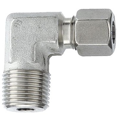 RIEGLER® - Winkel-Einschraubverschraubung R 1/2" A, Rohr-Ø 18, Edelstahl 1.4571, 315 bar