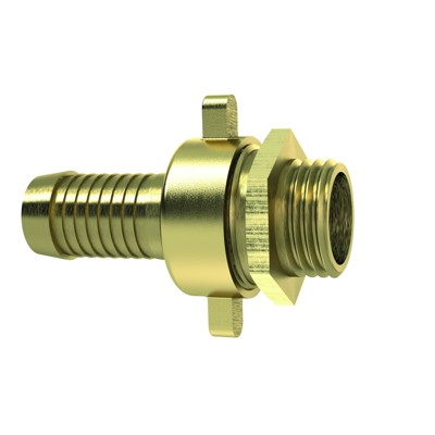 RIEGLER® - 3/3 Standrohrverschraubung, G 3/4" A x 19, Mutter 1", flachdichtend, Messing