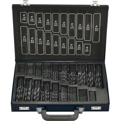 FORTIS - Spiralbohrer-Set DIN 338 HSS rollgewalzt Typ RN 170-teilig 1-10,5mm