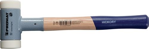 PROMAT Schonhammer L.375mm Kopf-D.40mm Hickory rückschlagfrei hart Nyl.weiß PROMAT