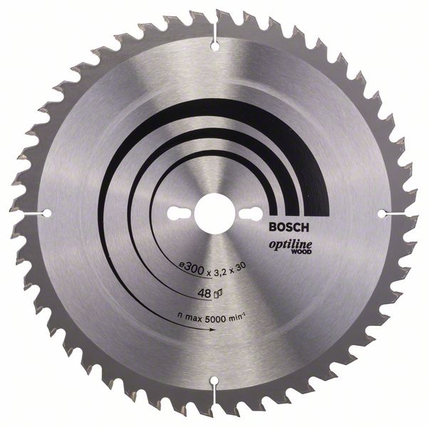 BOSCH Kreissägeblatt Optiline Wood für Tischkreissägen, 300 x 30 x 3,2 mm, 48