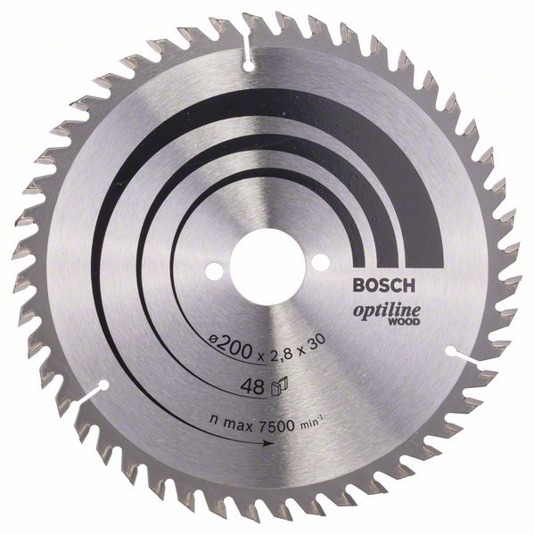 BOSCH Kreissägeblatt Optiline Wood für Handkreissägen, 200 x 30 x 2,8 mm, 48