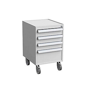 ESD Schubladen-Rollwagen, mit 4 Rollen, Ø je 100 mm, mit 4 Schubladen.
