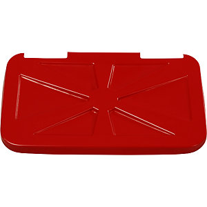 Deckel, quadratisch passend zu Abfallsammler, rot.