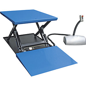 Flachform-Hubtisch, G-Plattform, Tragfähigkeit 1000 kg, Betriebsspannung 230 V.