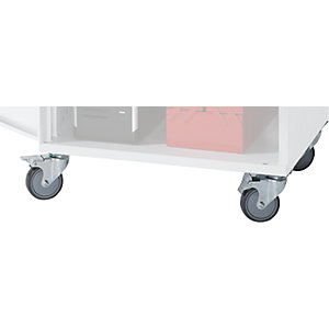Fahrsatz für Computer-Arbeitsstation, 4 Lenkrollen, Rad-Ø 100 mm.