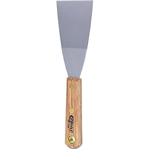 Edelstahl-Spachtel, Holzgriff, Breite 63 mm.