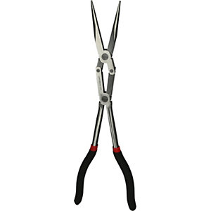 Doppelgelenk-Flachzange XL, mit Doppelgelenk, Länge 340 mm, schmale Ausführung.