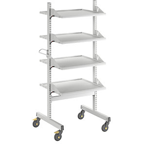 ESD-Gerätewagen, 4 Etagen, Länge 790 mm.