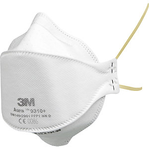 Faltmaske 3M™ Aura™ 9300, FFP1, VE 20 Stk, weiß, ohne Ventil.