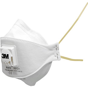 Faltmaske 3M™ Aura™ 9300, FFP1, VE 20 Stk, weiß, mit Ventil.