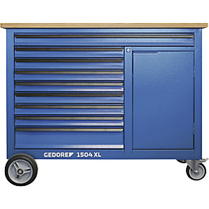 Fahrbare Werkbank 1504 XL, inkl. 306-teiligem Werkzeugsortiment, BxT 1250 x 630 mm.