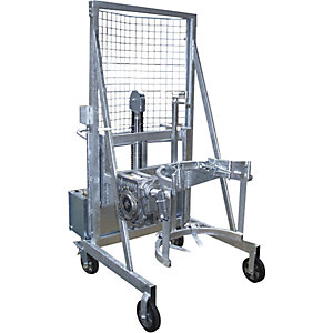 Fasshebe- und Kippgerät Liftomat L/E, Hubhöhe 1100 mm, Tragfähigkeit 350 kg, verzinkt.