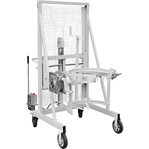 Fasshebe- und Kippgerät Liftomat L/M, Hubhöhe 1100 mm, Tragfähigkeit 350 kg, verzinkt.